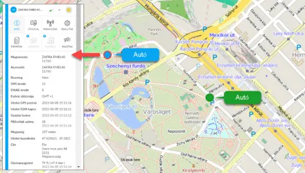 FlexCom GPS eszközinformációk